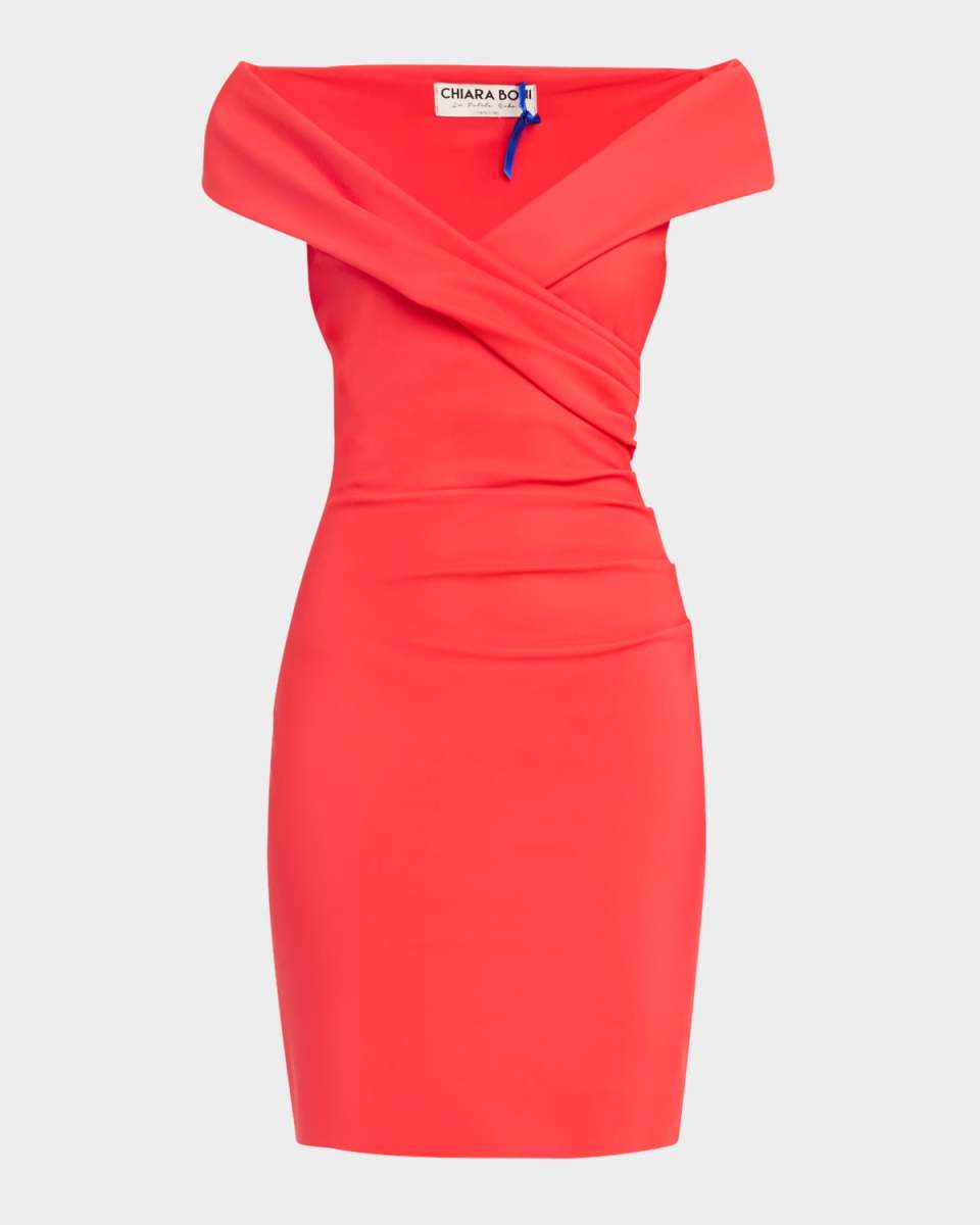 Nagab Off-Shoulder Bodycon Midi Dress